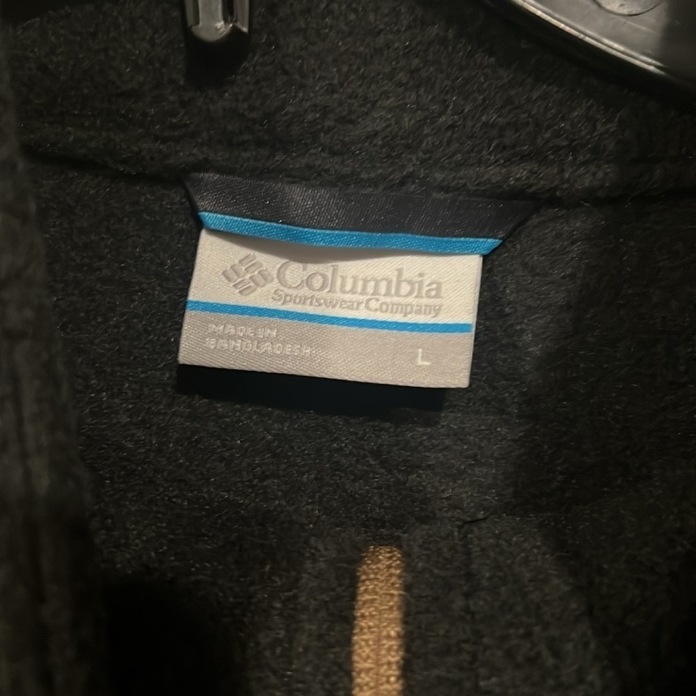 Columbia Black and Brown Fleece Jacket size Large - Picture 2 of 4